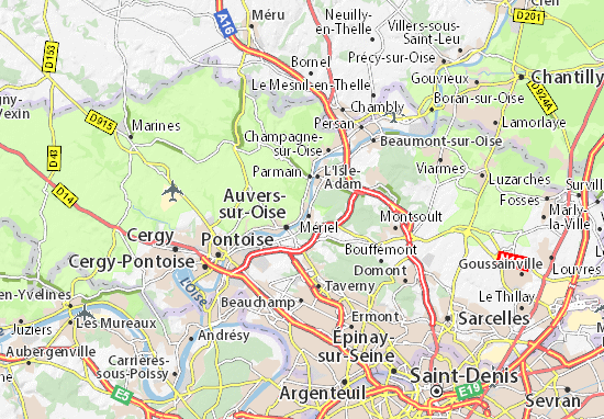 Karte Stadtplan Butry-sur-Oise