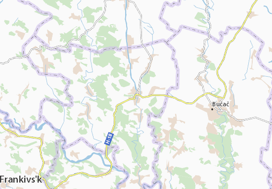 Karte Stadtplan Monastyrys&#x27;ka