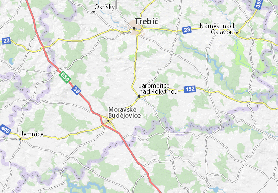 Kaart Plattegrond Jaroměřice nad Rokytnou