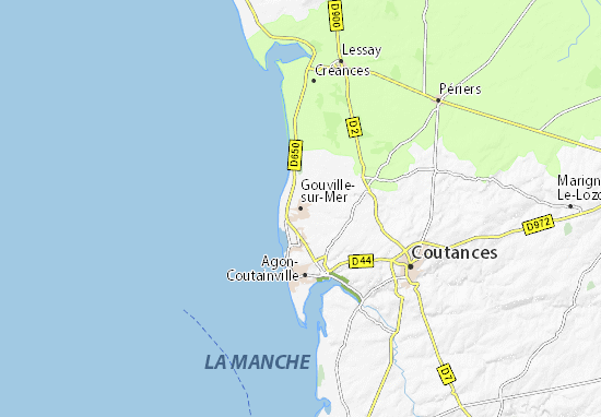 Kaart Plattegrond Gouville-sur-Mer