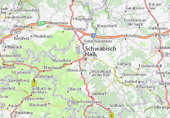 Karte Stadtplan Schwäbisch Hall