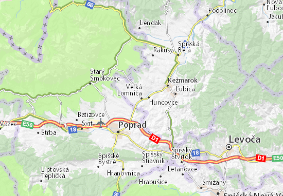 Veľká Lomnica Map