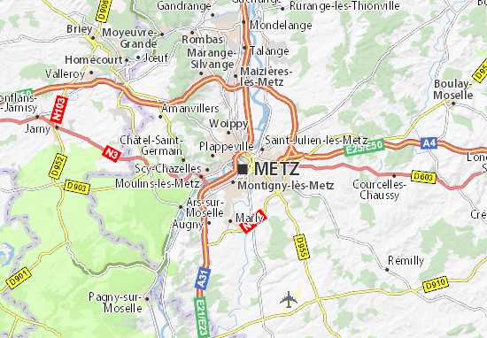 Kaart Plattegrond Metz