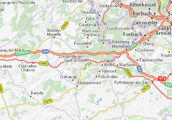 Mapa Plano Longeville-lès-Saint-Avold
