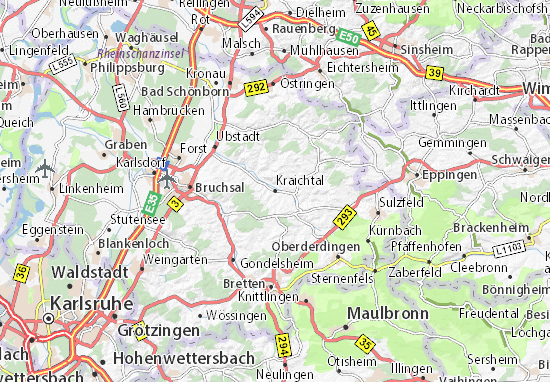 Karte Stadtplan Kraichtal