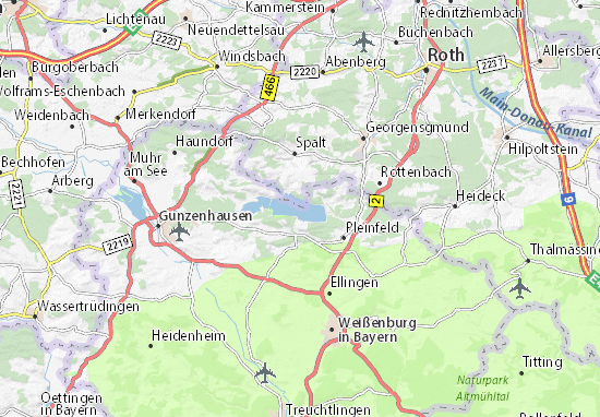 Karte Stadtplan Brombachsee