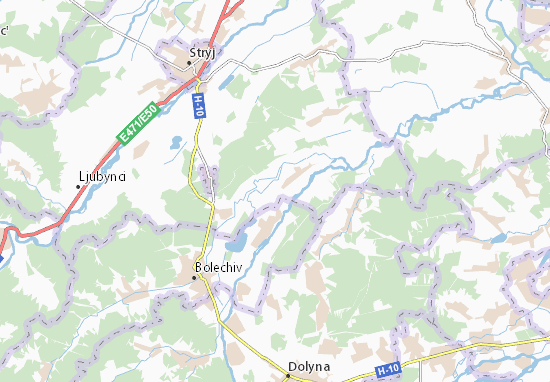 Karte Stadtplan Volya-Zaderevats&#x27;ka