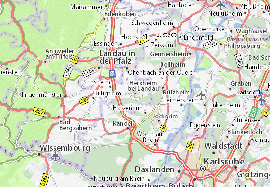 Kaart Plattegrond Herxheim bei Landau