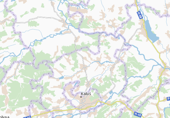 Karte Stadtplan Dovhyi Voinyliv