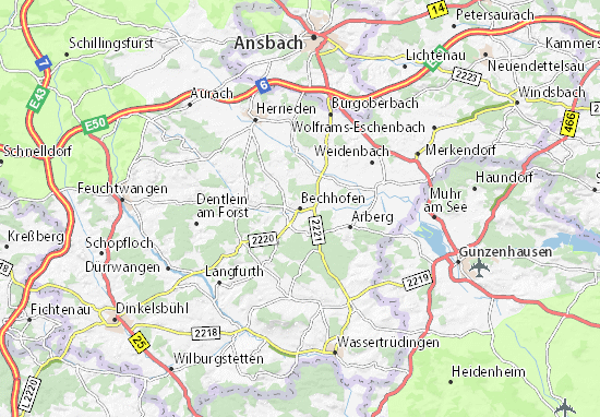 Karte Stadtplan Bechhofen