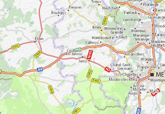 Karte Stadtplan Conflans-en-Jarnisy
