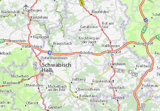 Karte Stadtplan Ilshofen