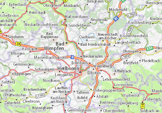 Karte Stadtplan Neckarsulm