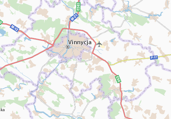 Karte Stadtplan Vinnyts&#x27;ki Khutory