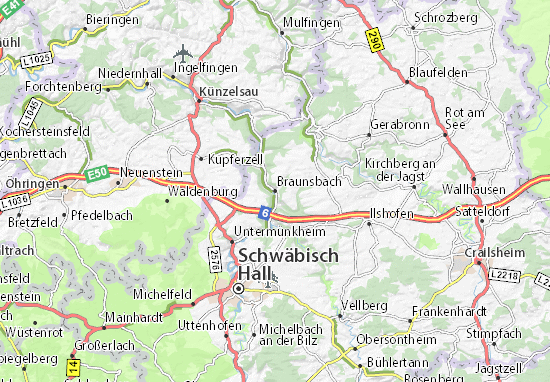 Karte Stadtplan Braunsbach