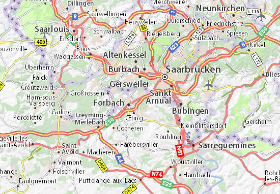 Karte Stadtplan Stiring-Wendel