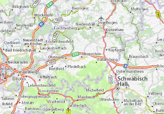 Kaart Plattegrond Neuenstein