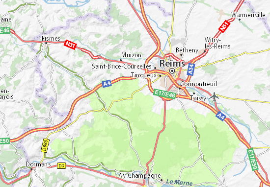 Karte Stadtplan Jouy-lès-Reims
