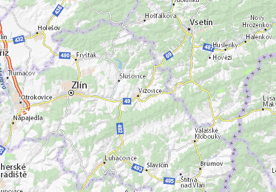 Karte Stadtplan Vizovice