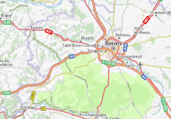Karte Stadtplan Coulommes-la-Montagne