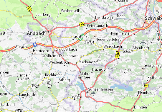 Karte Stadtplan Wolframs-Eschenbach