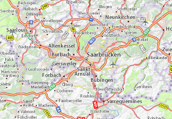 Karte Stadtplan Saarbrücken