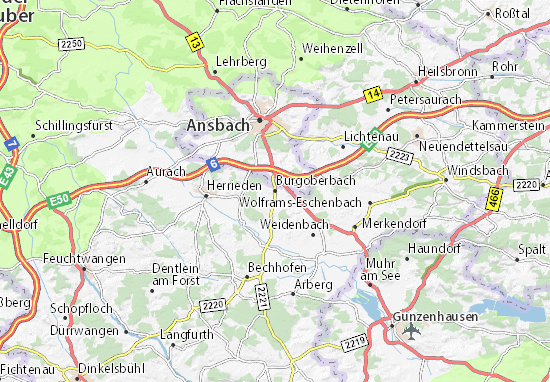 Karte Stadtplan Burgoberbach