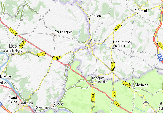 Karte Stadtplan Boury-en-Vexin