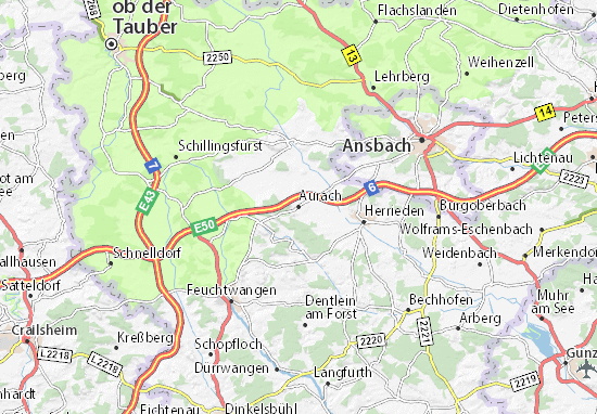 Karte Stadtplan Aurach