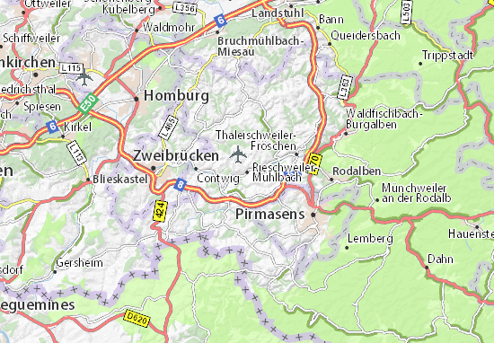 Mapa Plano Rieschweiler-Mühlbach