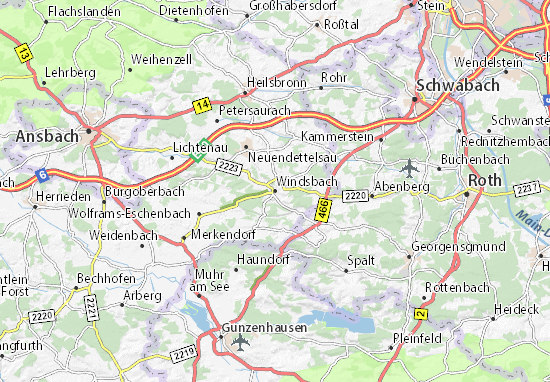 Karte Stadtplan Windsbach