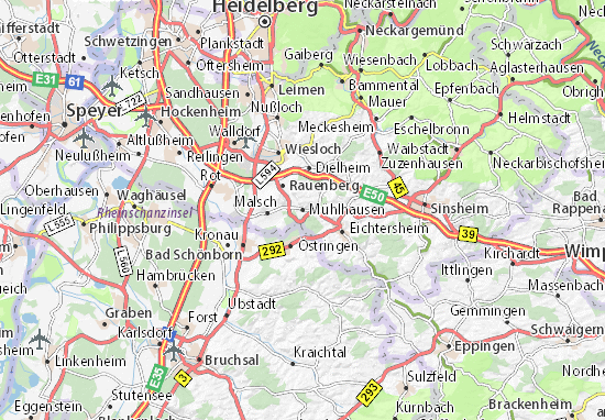 Kaart Plattegrond Mühlhausen