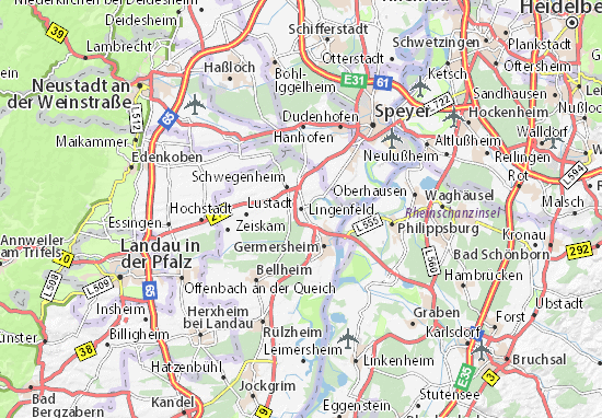 Kaart Plattegrond Lingenfeld