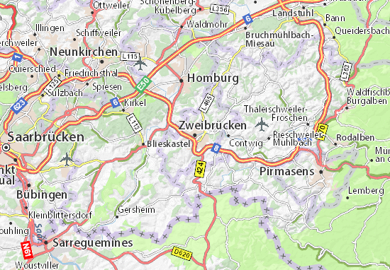Mapa Plano Zweibrücken