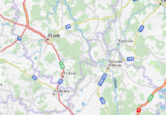 Karte Stadtplan Albrechtice nad Vltavou