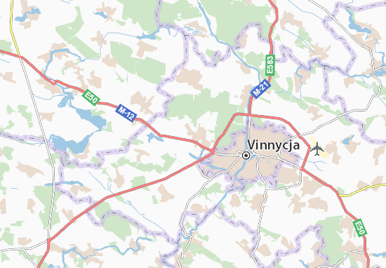 Karte Stadtplan Yakushyntsi
