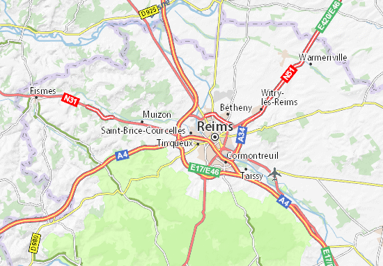 Kaart Plattegrond Saint-Brice-Courcelles