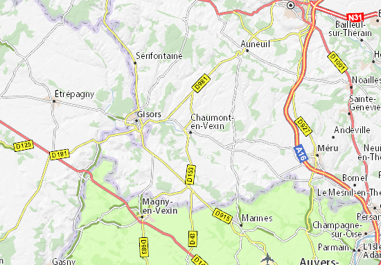 Mapa Chaumont-en-Vexin