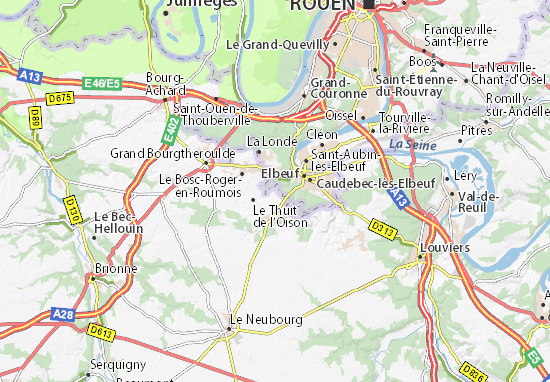 Karte Stadtplan Le Thuit-Anger