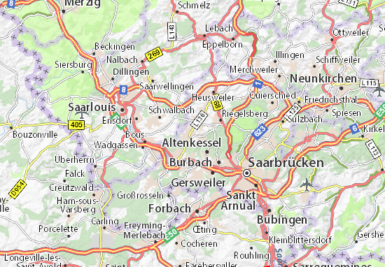 Karte Stadtplan Püttlingen