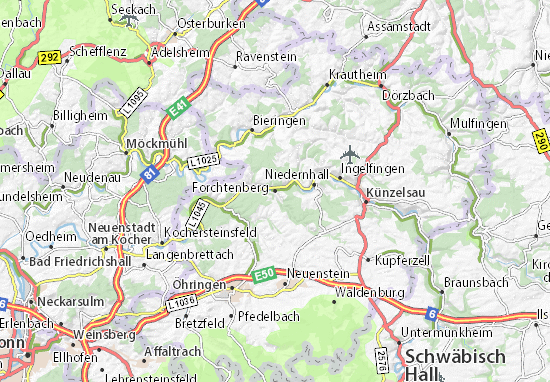 Karte Stadtplan Forchtenberg