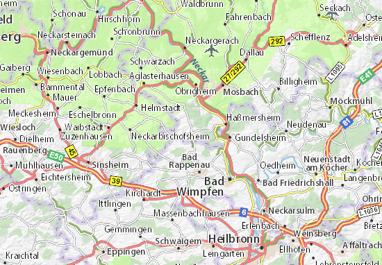 Karte Stadtplan Hüffenhardt