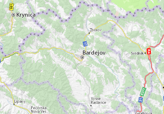 Karte Stadtplan Bardejov