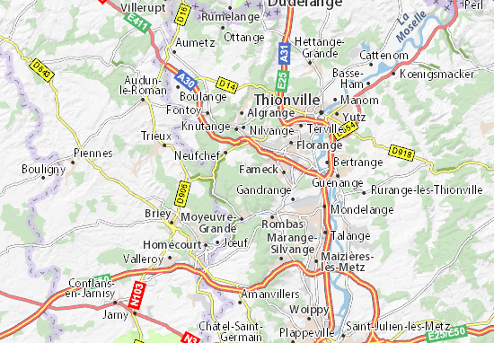 Karte Stadtplan Ranguevaux