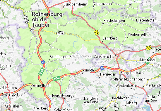 Mapa Leutershausen