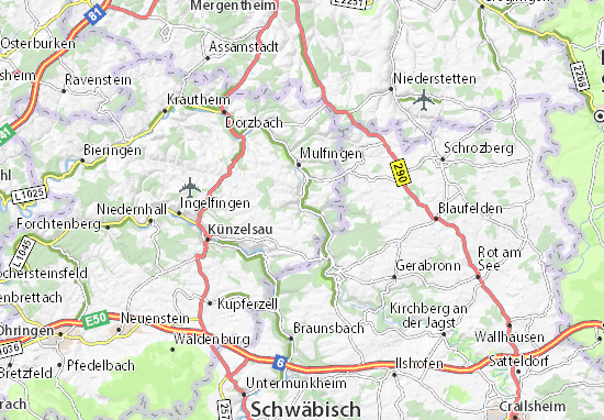 Karte Stadtplan Buchenbach