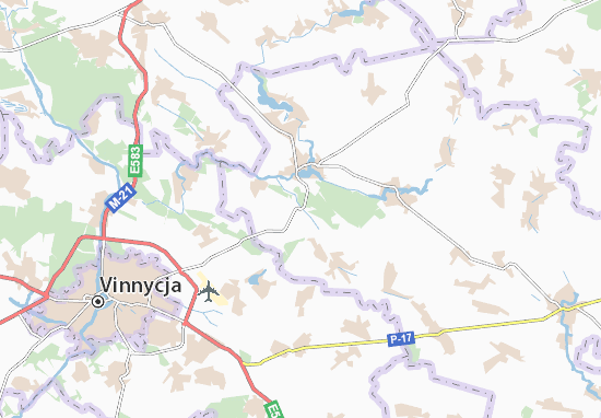 Karte Stadtplan Pryborivka