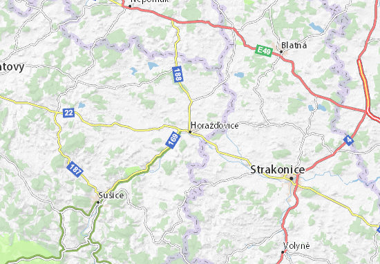 Kaart Plattegrond Horažďovice