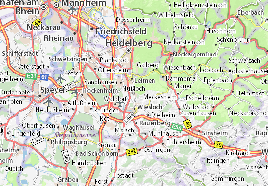 Karte Stadtplan Nußloch