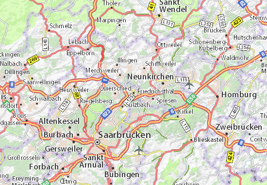 Karte Stadtplan Friedrichsthal